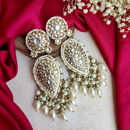 Jannat Pearl Drop Dangler Earring - Golden