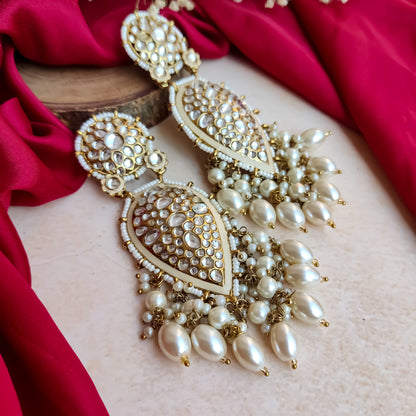 Jannat Pearl Drop Dangler Earring - Golden