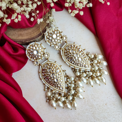 Jannat Pearl Drop Dangler Earring - Golden