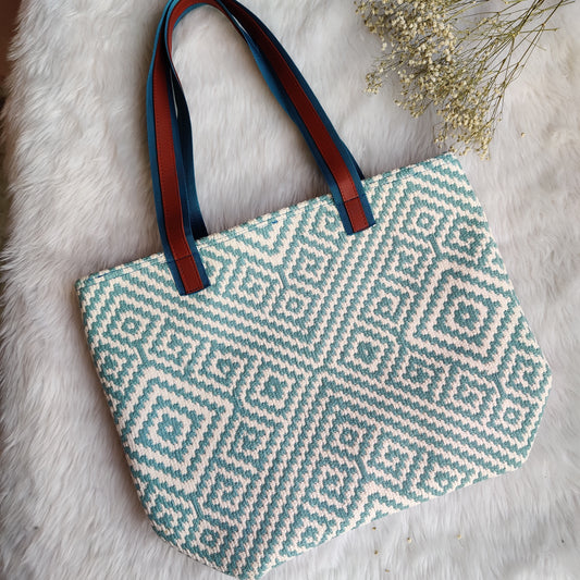 TURQUOISE TANTRUM LAPTOP TOTE BAG