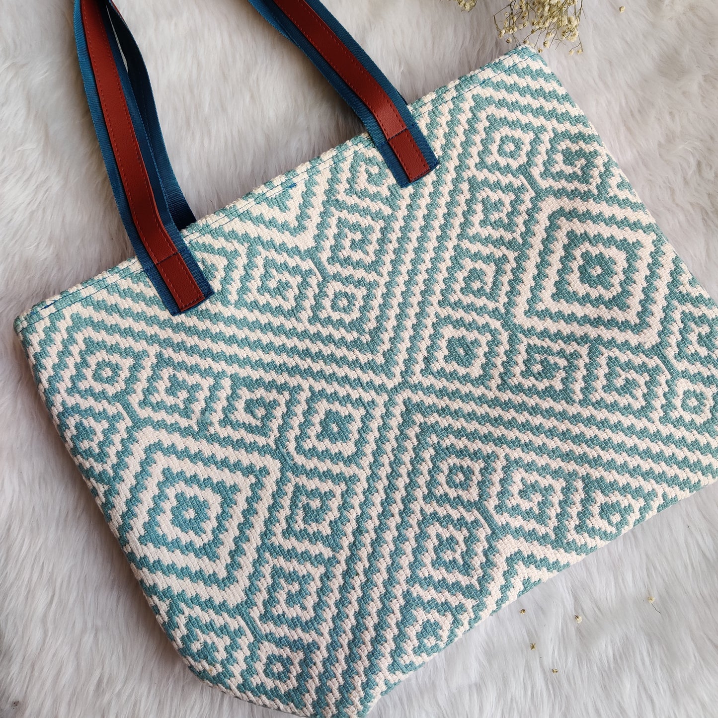 TURQUOISE TANTRUM LAPTOP TOTE BAG