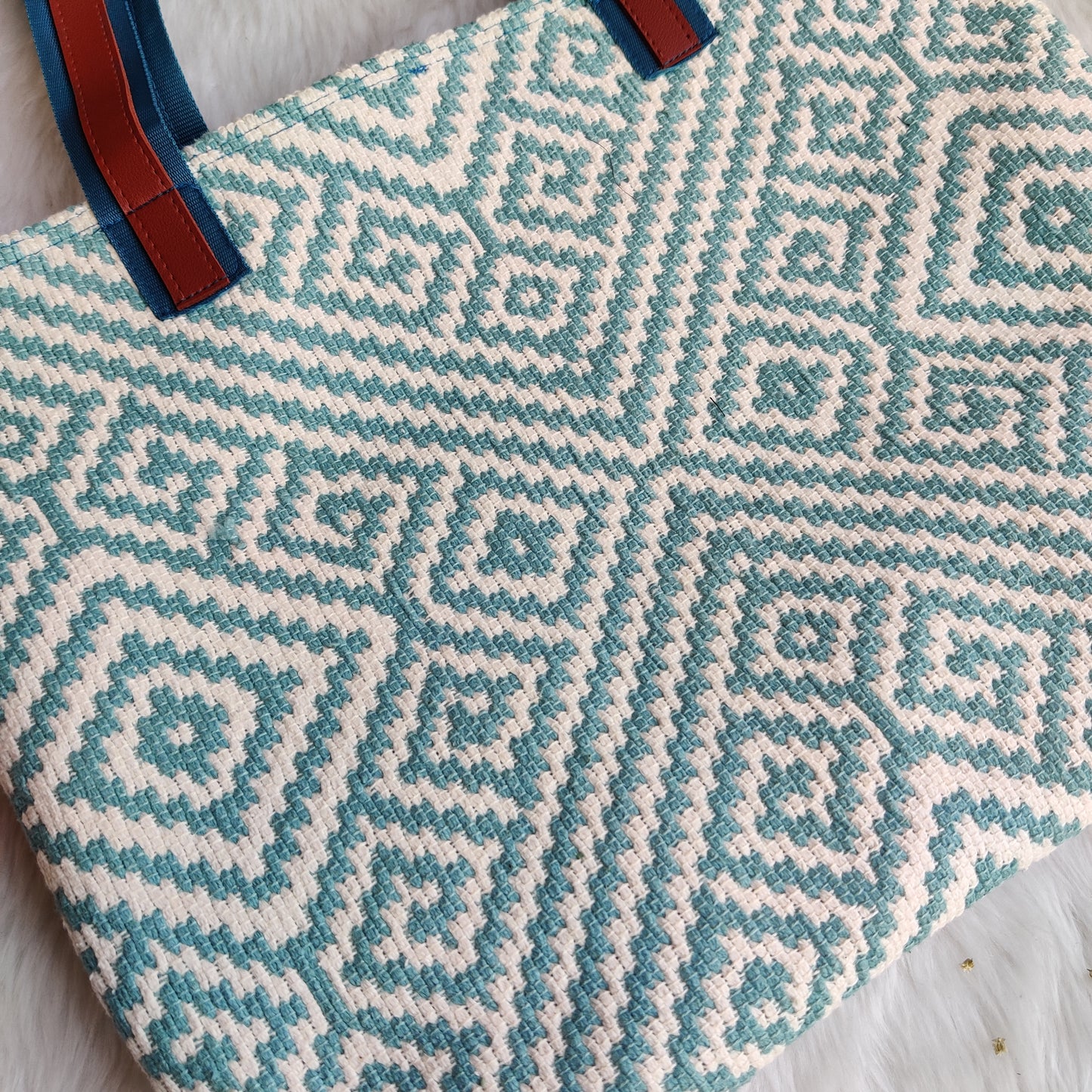 TURQUOISE TANTRUM LAPTOP TOTE BAG