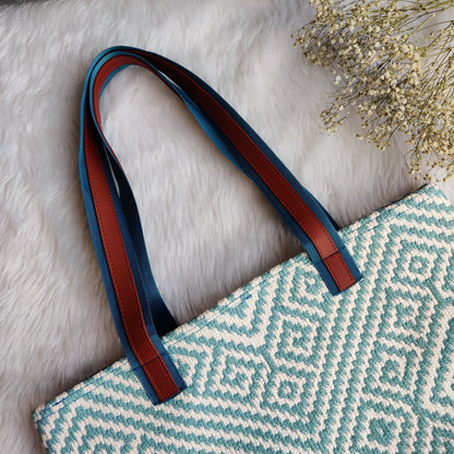 TURQUOISE TANTRUM LAPTOP TOTE BAG
