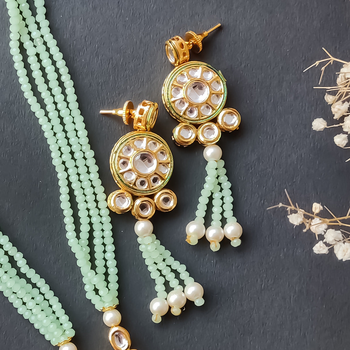 MEERA VILANDI  CRYSTAL KUNDAN NECKLACE SET