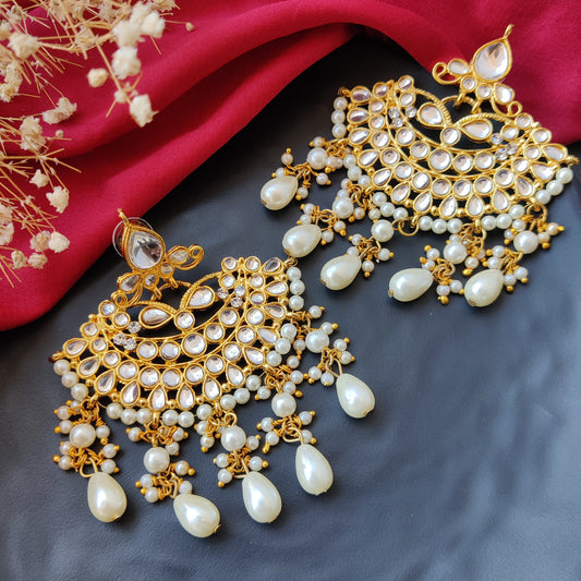 Golden Chandbali Earrings