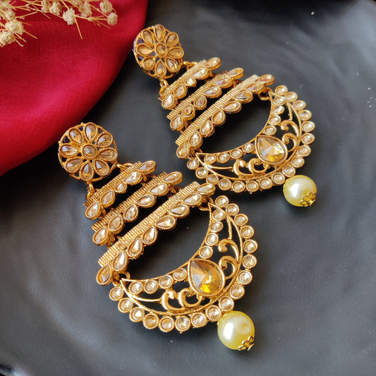 GOLDEN KUNDAN EARRINGS