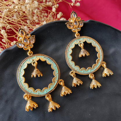 ENAMEL ROUND JHUMKI EARRINGS