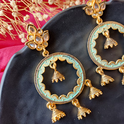 ENAMEL ROUND JHUMKI EARRINGS