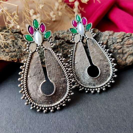 Oxidised Silver Stud Earrings
