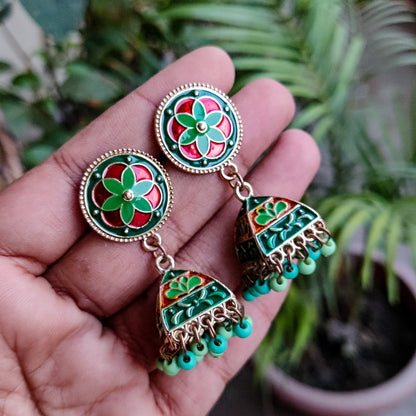 Meenakari Jhumka Earring