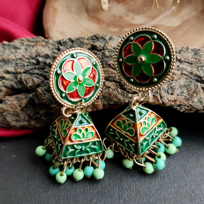 Meenakari Jhumka Earring
