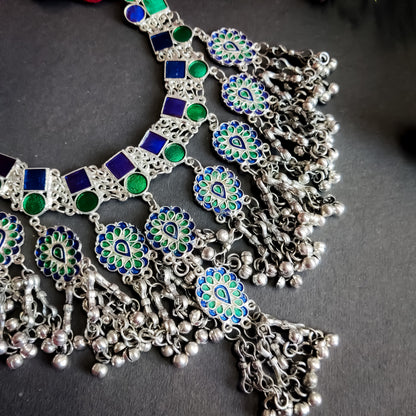 MAYA AFGHANI NECKLACE - BLUE & TURQUISE