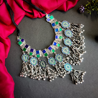 MAYA AFGHANI NECKLACE - BLUE & TURQUISE