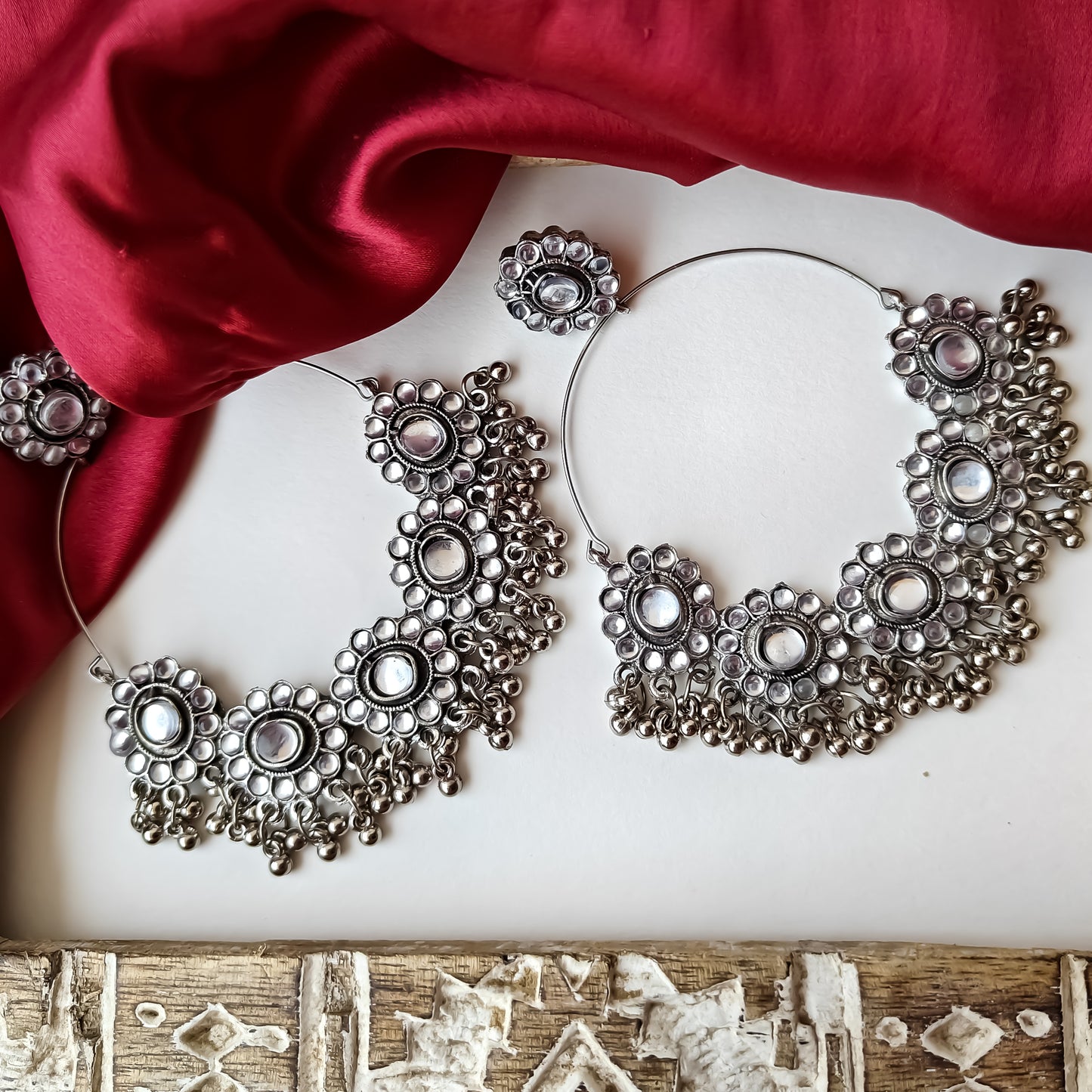Mohey Chandbali Silver Earrings