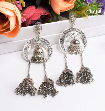 Triple Jhumka Oxidise Earring