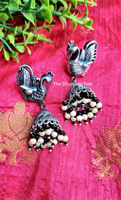 SLA Black Mayuri Jhumka