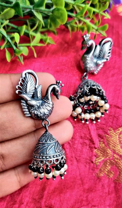 SLA Black Mayuri Jhumka