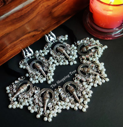 Ganesha Oxidised Necklace Set