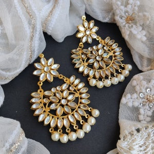 PEARL DROP MANGTIKA EARRINGS SET -