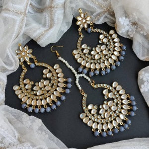 CHANDA PEARL DROP MANGTIKA EARRING SET