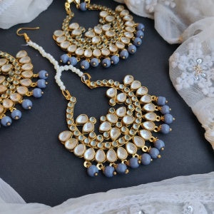 CHANDA PEARL DROP MANGTIKA EARRING SET