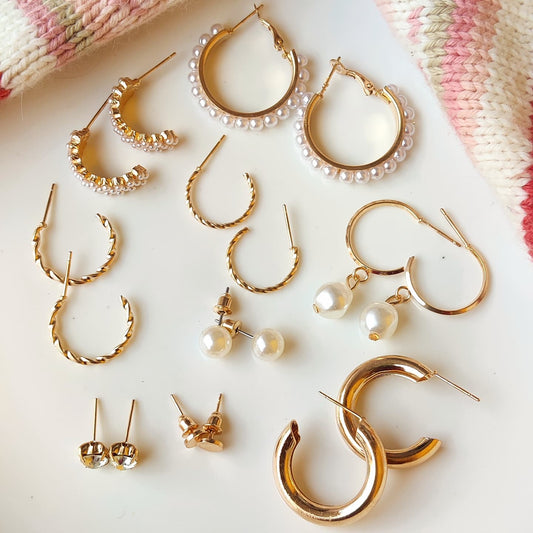 COMBO OF 9 KOREAN EARRINGS
