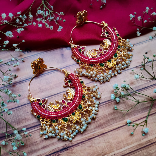 Netra Golden Chandbali Earrings
