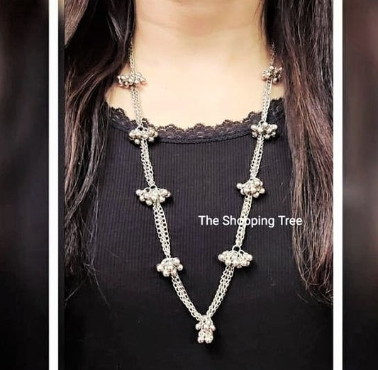 SILVER GHUNGHROO NECKLACE