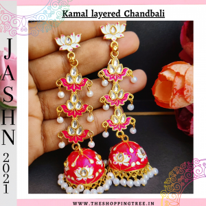 Kamal Layered Jhumka Earring - Pink