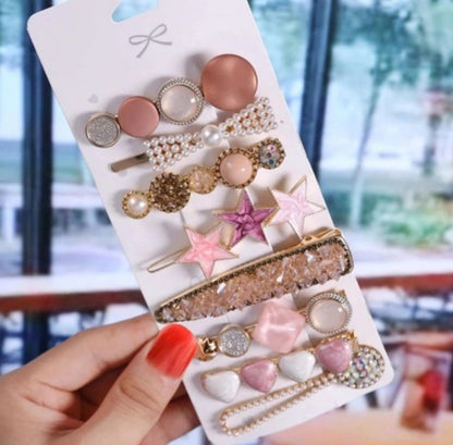 DAINTY KOREAN HAIR CLIPS - SET OF 8