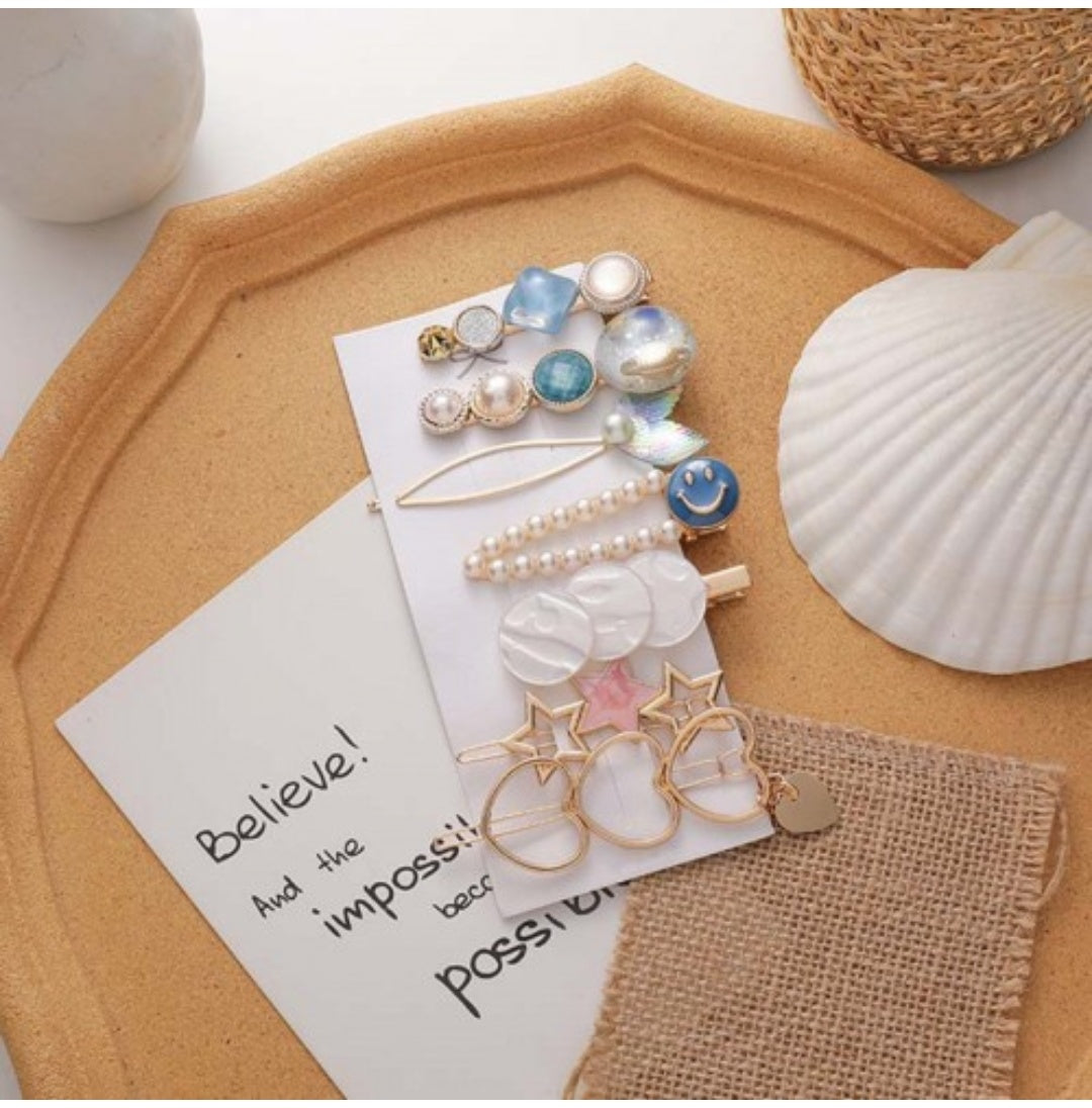 DAINTY KOREAN HAIR CLIPS - SET OF 7