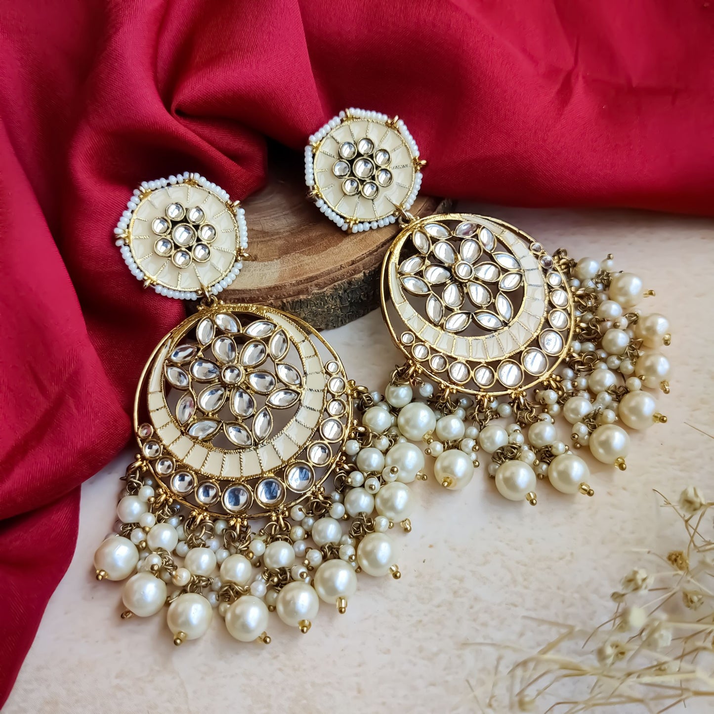 Siya Chandbali Earrings  - Golden