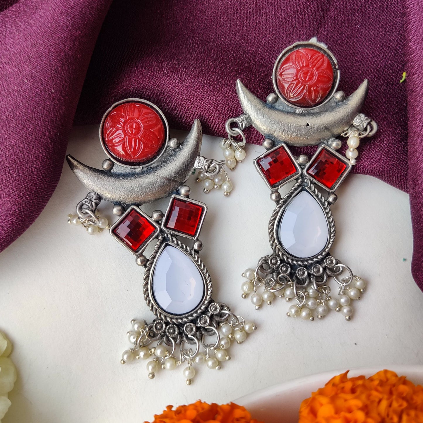 Maisha Fusion Earring - Red