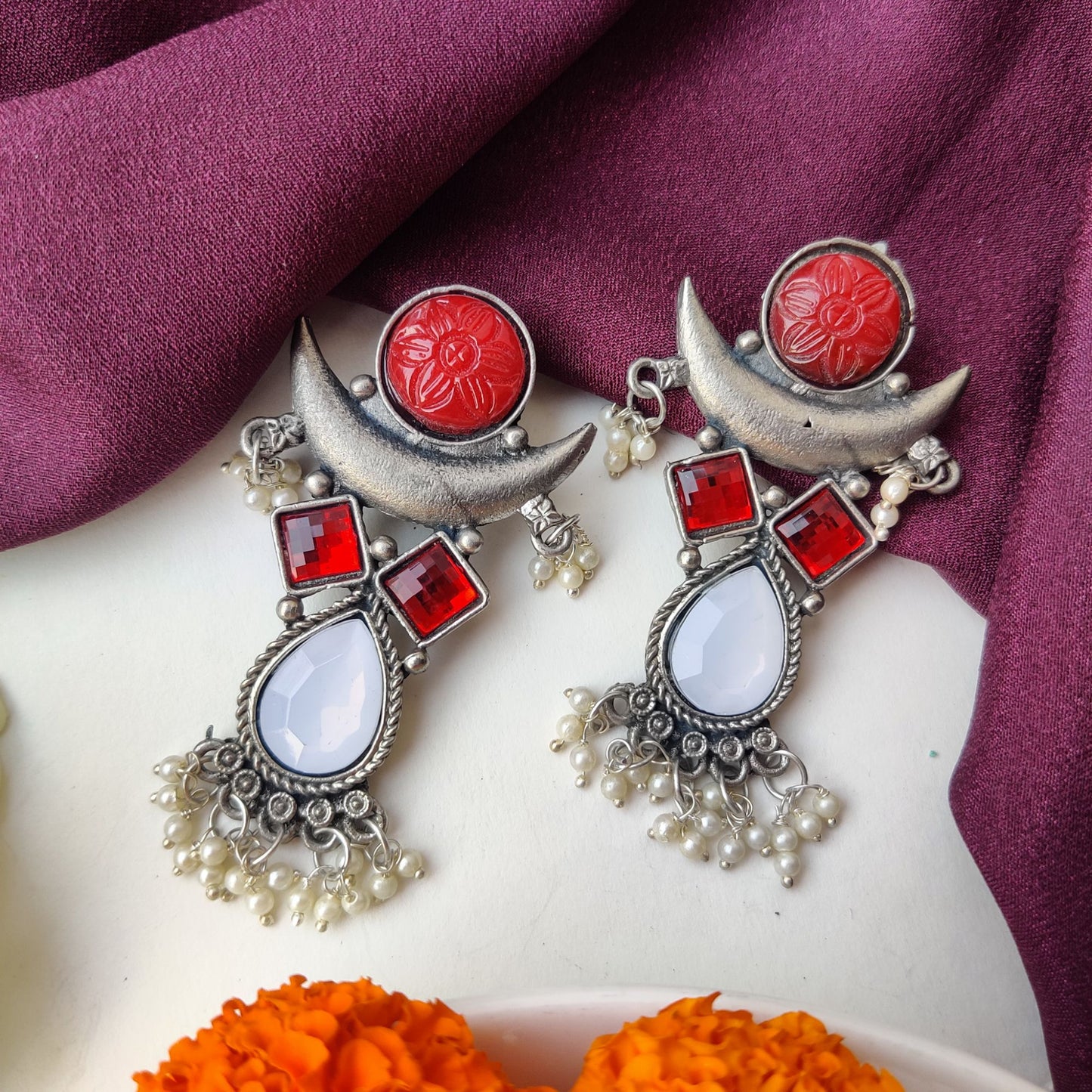 Maisha Fusion Earring - Red