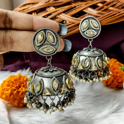 GAUHAR FUSION AFGHANI JHUMKA EARRINGS