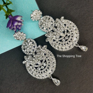 Shimmery Statement Danglers - The Silver Charm Collection