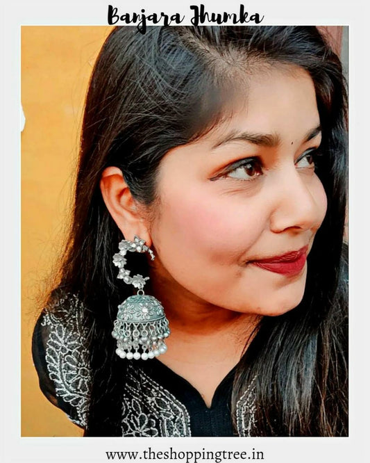Banjara Oxidised Jhumka Earrings